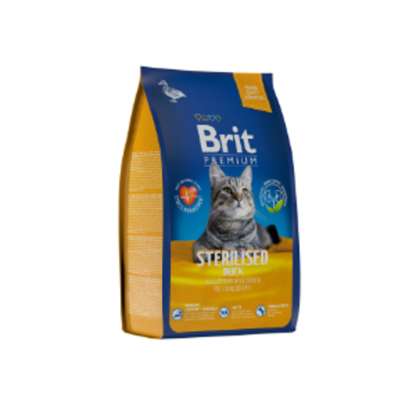 Сухой корм для стерилизованных кошек Brit Premium Cat Duck & Chicken утка и курица, 2 кг