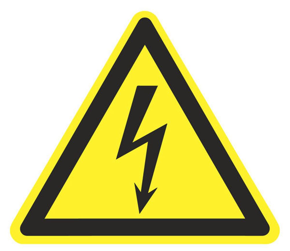 Знак на плёнке W-08 &quot;Опасность поражения электрическим током&quot;