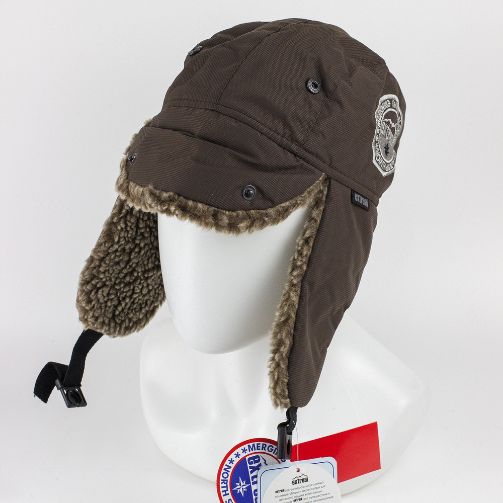 Шапка-ушанка Extreal "Стрит" (мех барашек коричневый, мембрана) XL