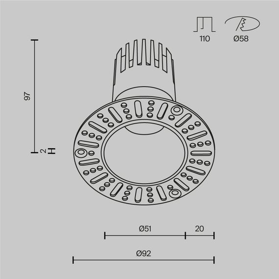 Встраиваемый светильник Maytoni Technical Downlight Dip DL120-10W-3K-TRS-W