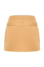 “Espresso foam” Мини юбка с двойным поясом.