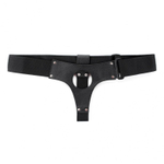 Чёрные кожаные трусики для больших насадок