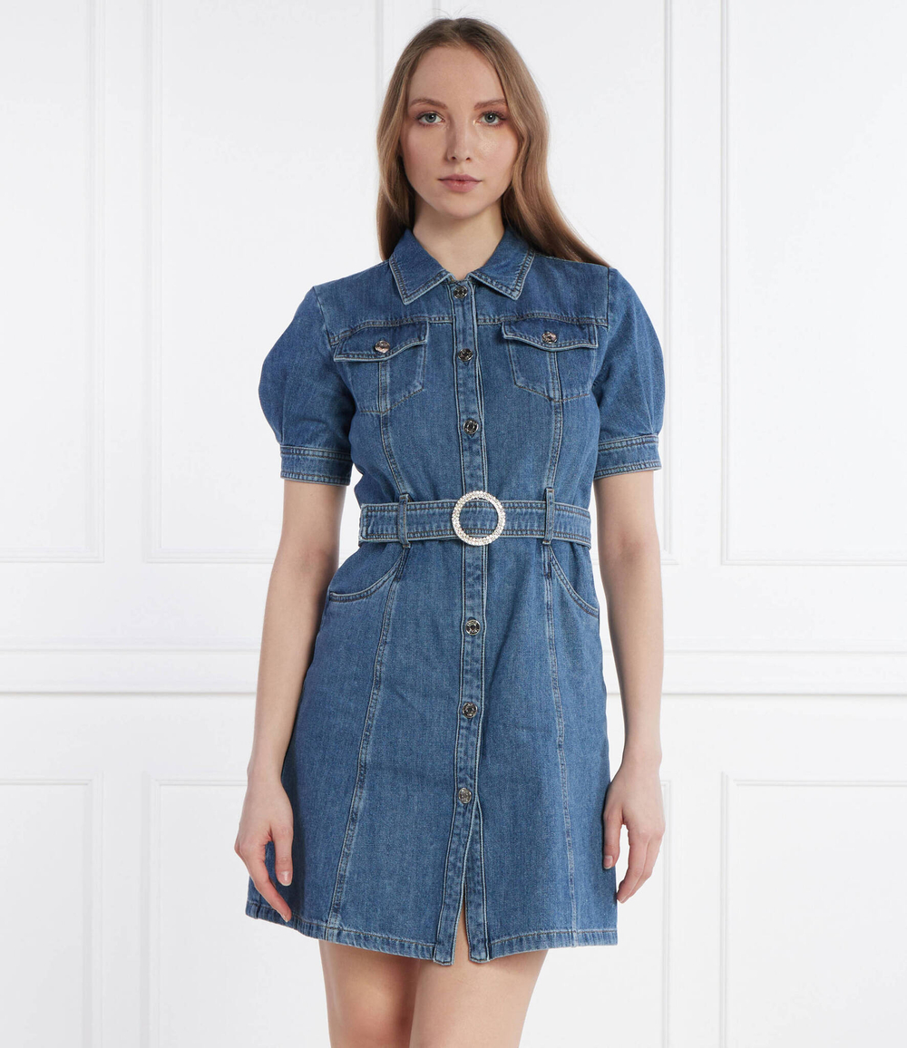 Джинсовое платье с ремешком Liu Jo - голубой(UA4226 D4828)