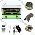 Полный комплект для Эублефара, террариум 70х40х30 и всё необходимое для содержания.