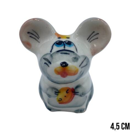 Фигурка Мышонок малый цветная гжель