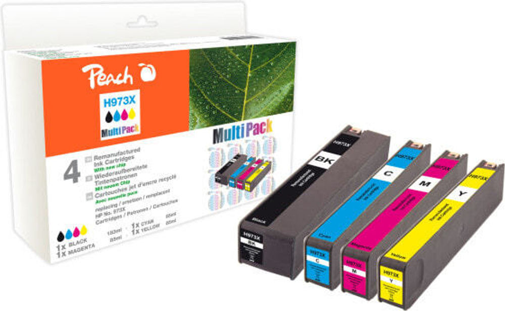 Peach PI300-750 Совместимый Черный, Голубой, Пурпурный, Желтый 4 шт 319972