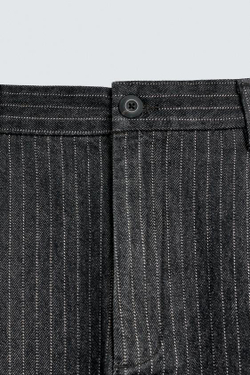 ZARA БРЮКИ ЧИНОС RELAXED FIT В ТОНКУЮ ПОЛОСКУ, СЕРЫЙ