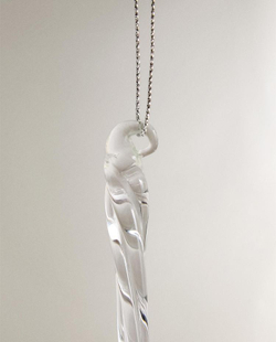 ZARA HOME СТЕКЛЯННОЕ ЕЛОЧНОЕ ИГРУШКА В ФОРМЕ КАПЛИ, ПРОЗРАЧНЫЙ