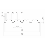 Профнастил Н60 Железный Форт Zn 0,5 мм оцинкованный