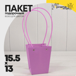 Пакет подарочный 15,5х13х9,5 Ваза для цветов (Фиолетовый)