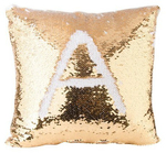 Чехол под печать для сувенирной подушки с Пайетками КВАДРАТ 40x40 см (Золотой/Белый)