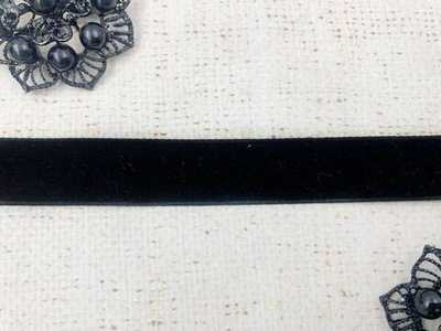 Лента бархатная, ш. 2 см, чёрный