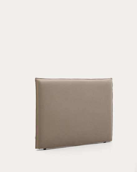 Изголовье кровати Jaira из льна и хлопка серо-коричневого цвета со съемным чехлом для кровати 150 см