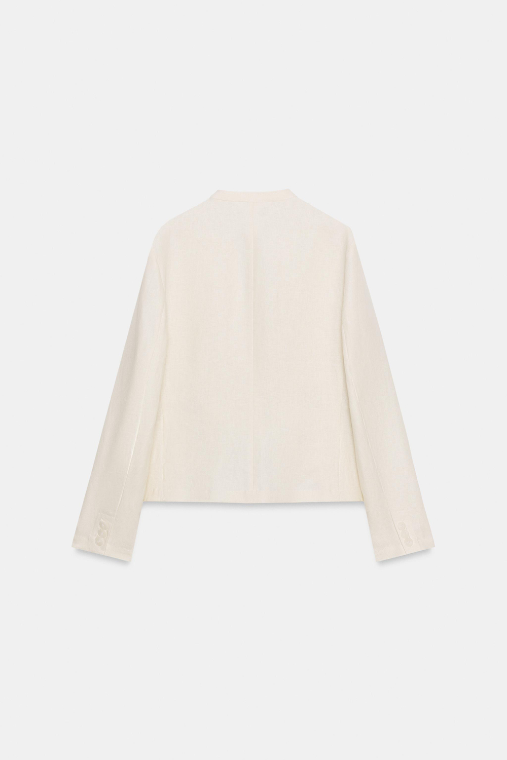 ZARA БЛЕЙЗЕР ИЗ 100% ЛЬНА — ZW COLLECTION, ЭКРЮ