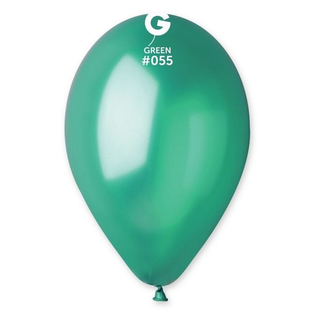 Воздушные шары Gemar, цвет 055 металлик, зелёный, 100 шт. размер 5&quot;