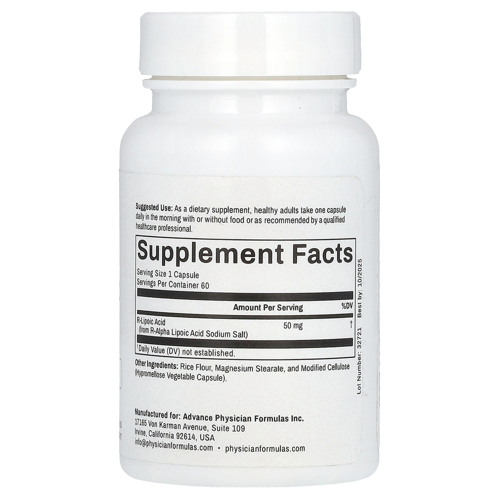 Advance Physician Formulas, R-липоевая кислота, 50 мг, 60 капсул