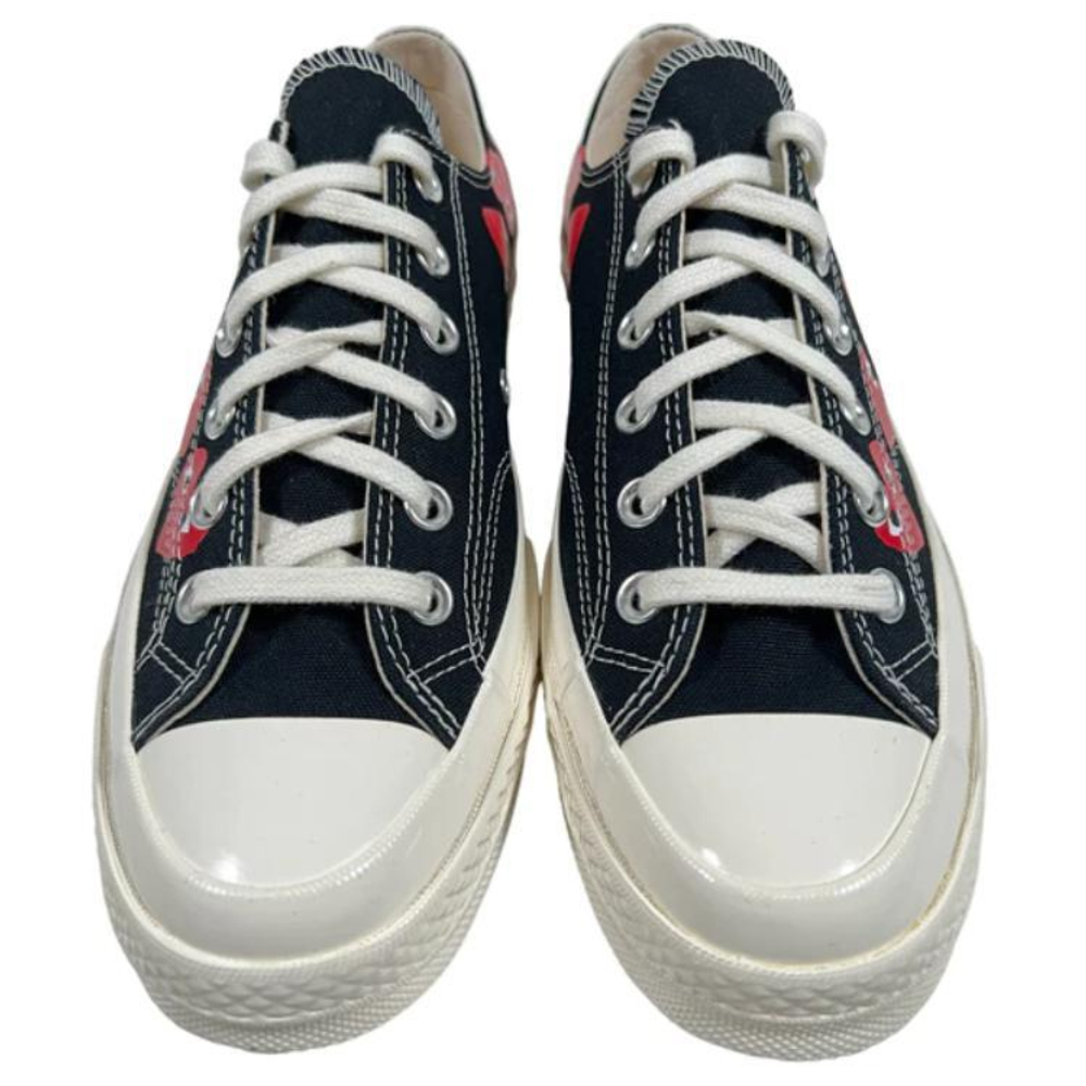 CDG Play x Converse non-slip wear-resistant low-top sneakers for men and women with the same black, white and red