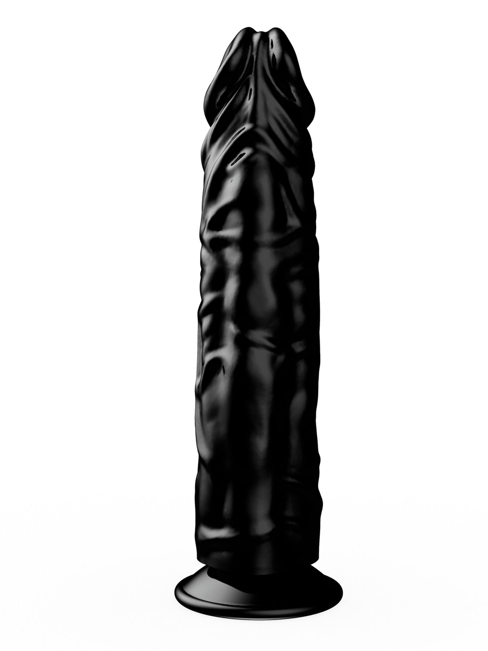 Чёрный фаллоимитатор без мошонки - 19,5 см. (Цвет: черный)
