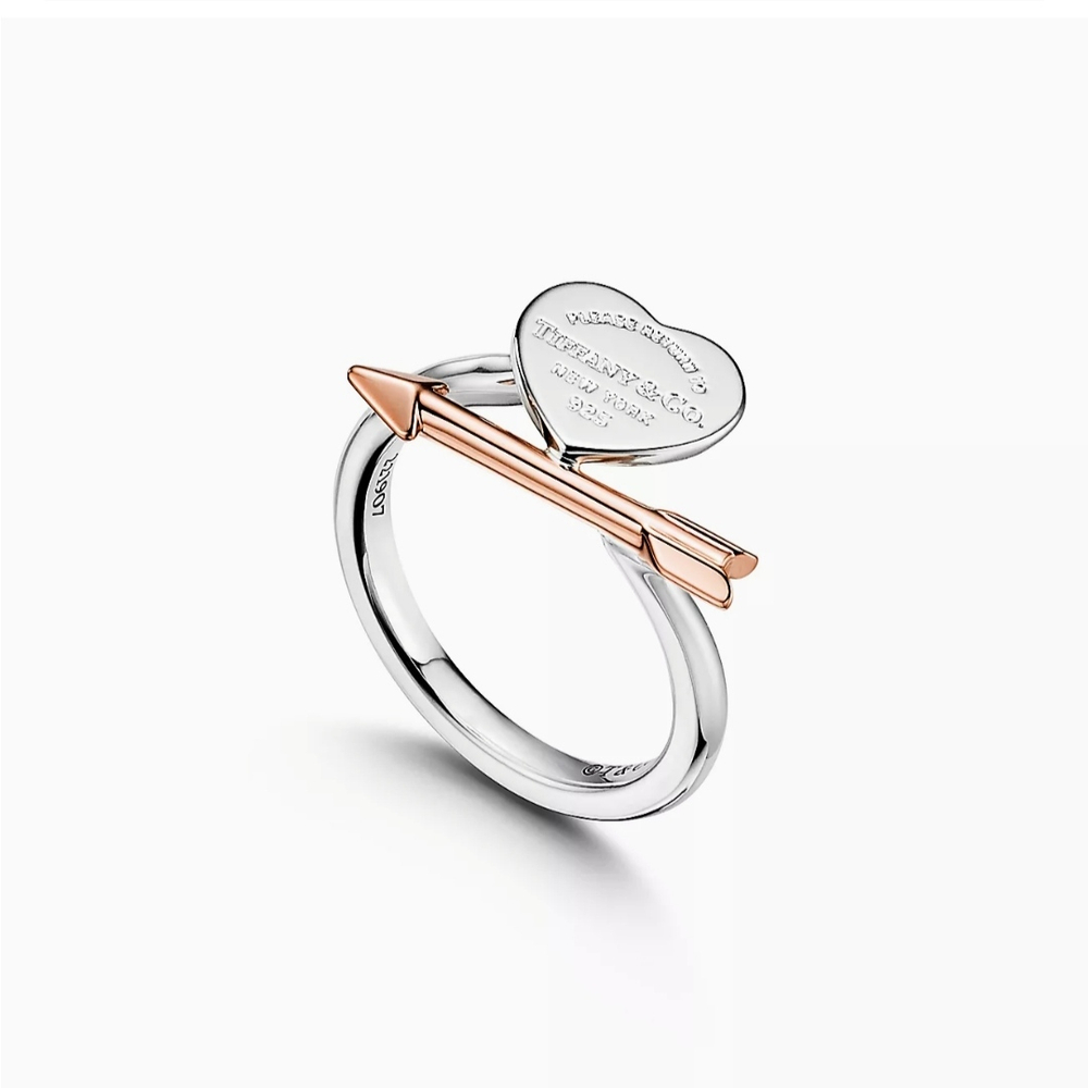 Кольцо из серебра 925 , в форме сердца со стрелой Tiffany, Тиффани. 💝👑В наличии
