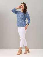 Лонгслив ЛНв-306/голубойтуман-индигоцветы