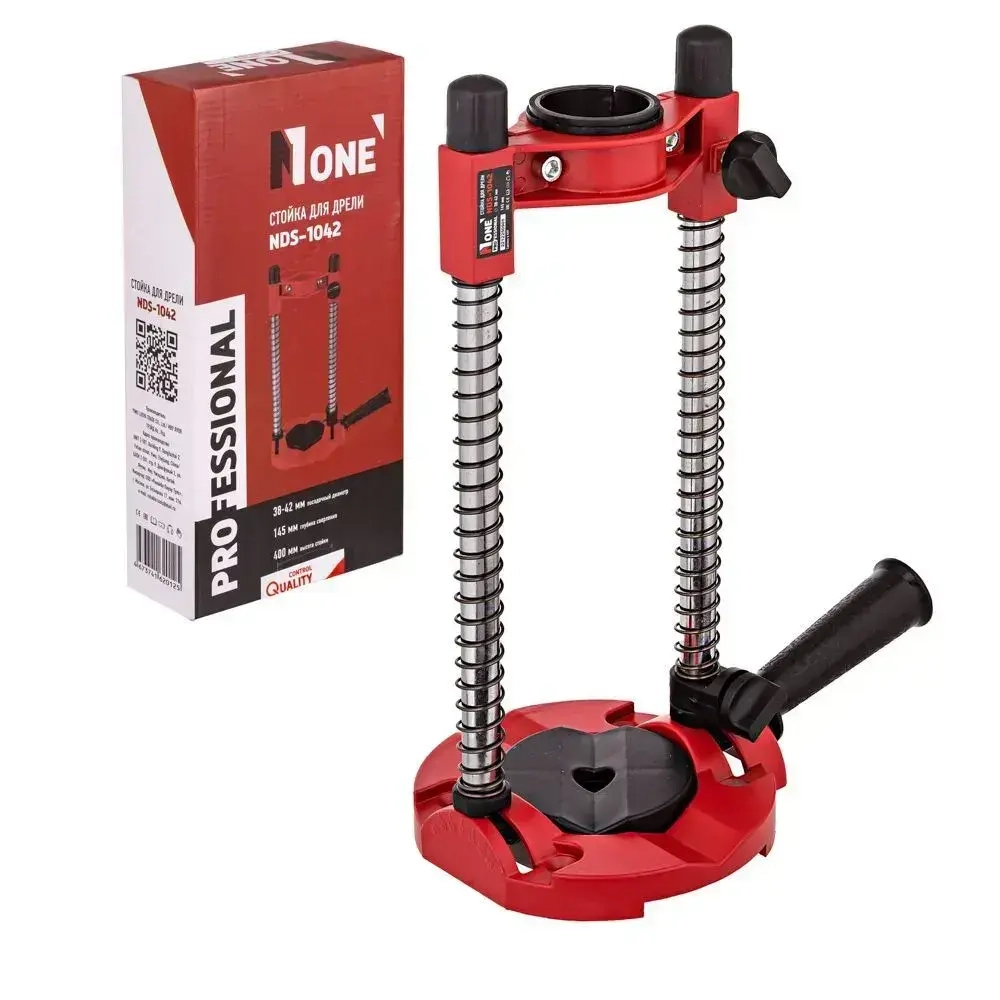 Стойка для дрели NUMBER ONE NDS-1042, диаметр 38-42 мм, глубина 145мм, ограничитель, алюминивое основание