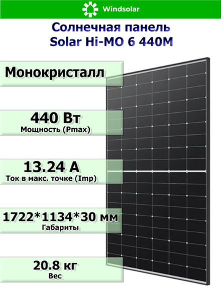 Солнечная панель Solar Hi-MO 6 440M (440Вт)