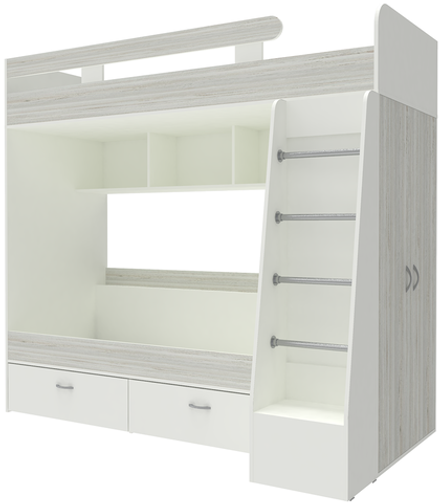 Двухъярусная кровать КарИВи Юниор 6 Белый  Винтерберг