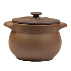 Горшок бульонница 500 мл d 11 см h8 см с крышкой Brown Matt White New Taiga P.L. [4]