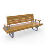 Скамейка Rail Road 02 продольная с подлокотниками