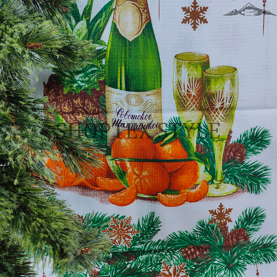 Вафельное полотно &quot;Новый год&quot; | ш.50 см | 170 г/м² | хлопок-100%