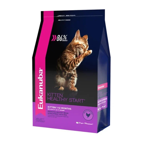 Сухой корм Eukanuba Kitten Healthy Start для котят, беременных и кормящих кошек