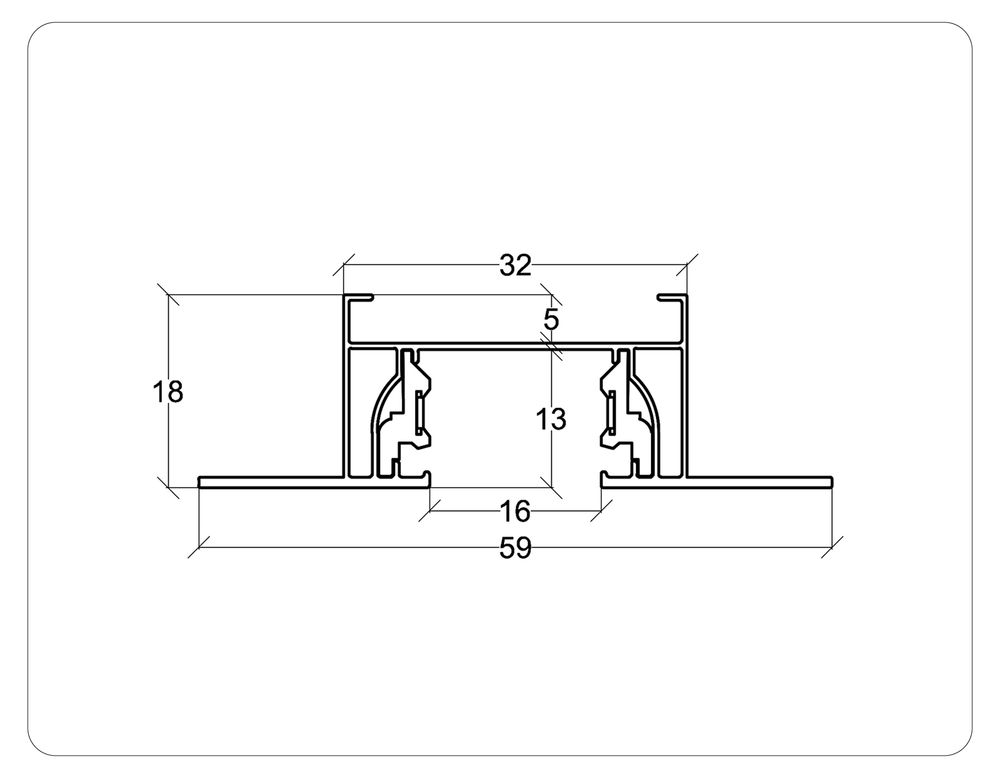 Ambrella Шинопровод встраиваемый однофазный Standard 220V 2m (ввод питания, 1 заглушка, крепление в комплекте) Standard 220V GL7124