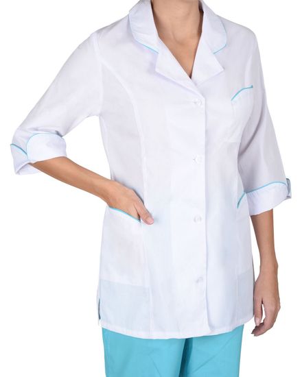 Костюм женский "Сириус-Жасмин" (белый/с.бирюза)