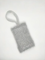 Мочалка для тела массажная средней жесткости «TERRY OPTIMA», цвет серебро, 17*11см