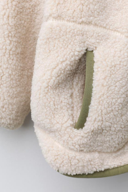 ZARA КУРТКА ИЗ ИСКУССТВЕННОЙ ОВЧИНЫ С ФЛИСОМ, ЭКРЮ