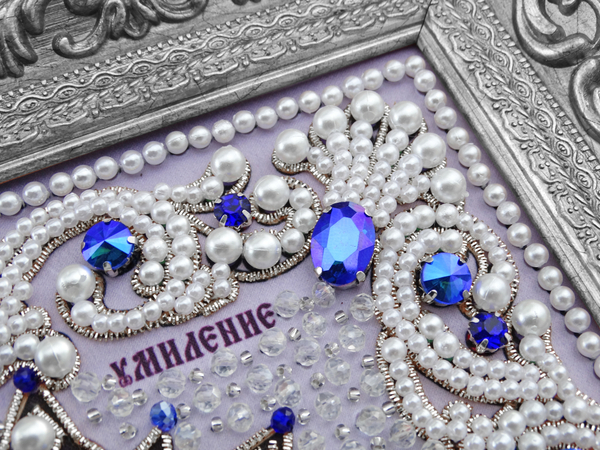 ЖС-2-СС Набор для вышивания хрустальными камнями Богородица Умиление (синий)