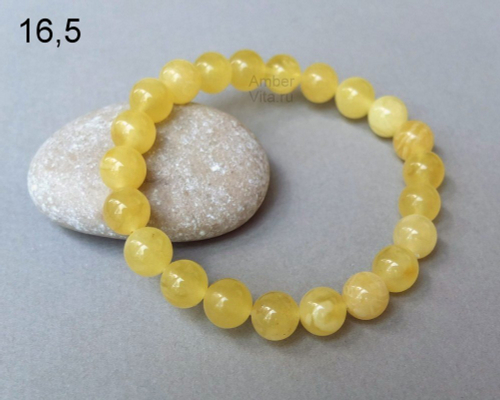 Браслет шар янтарный
