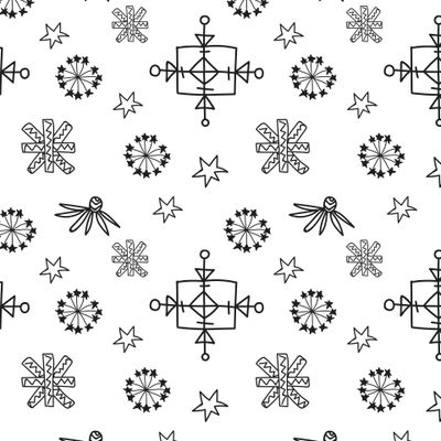 Бесшовный принт со снежинками