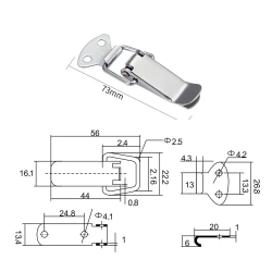 Замок защелка на ящик 73 мм набор 2 шт