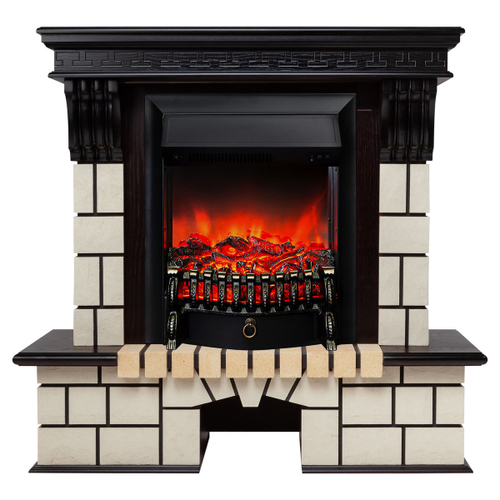 Электрокамин RealFlame Stone STD AO античный дуб с очагом Fobos Lux Black
