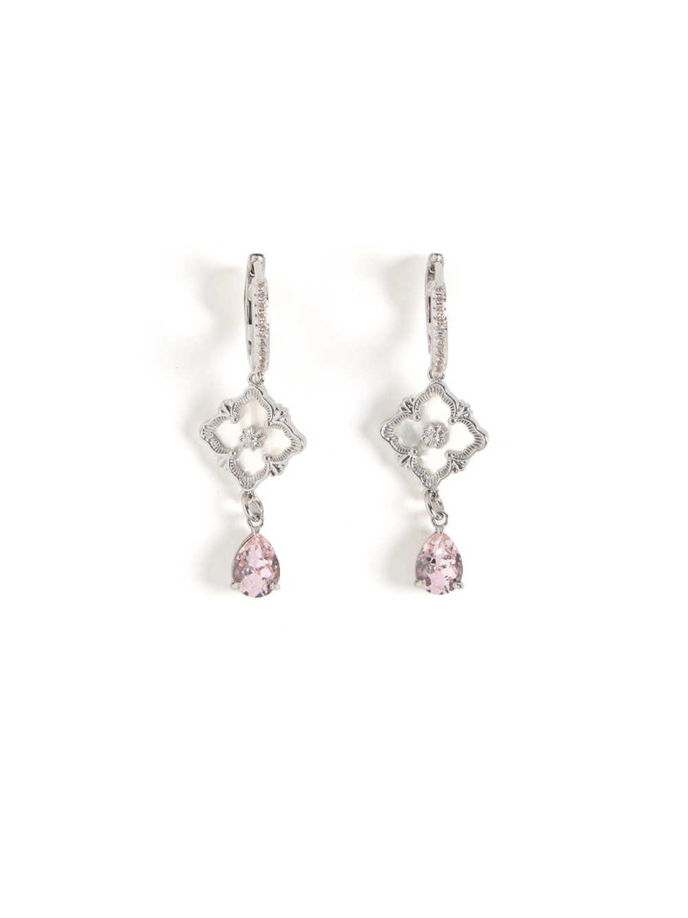 Серьги "Flower Pearl Drop Pink"