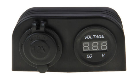 Разъем прикуривателя и цифровой вольтметр для крепления на приборной панели