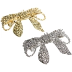 Заколка-автомат для волос «AKS - DesignPRO», бантик, цвет золото и хром, 6,3*4см