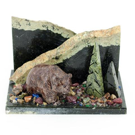 Мини-набор "Мишка" камень змеевик 80х160х100 мм 1000 гр. R116053