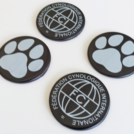 Закатной центр с тканевым покрытием 56 мм. (цвет ткани в ассортименте), печать БЕЛАЯ матовая.