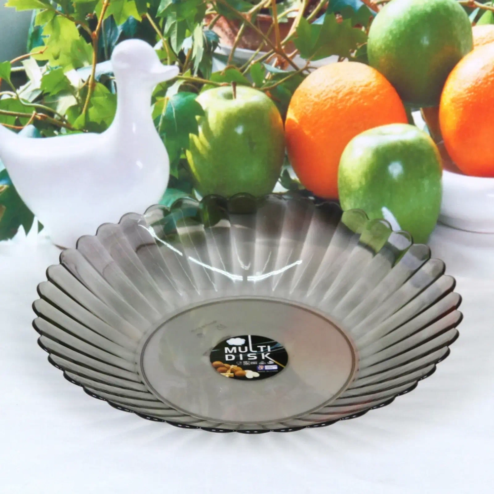 Тарелка пластиковая «Мадлен» 27см ромашка, кофейная