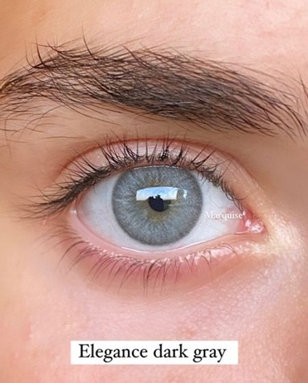 Темно Серые линзы c окантовкой на 12 мес. Marquise elegance dark gray/Цветные темно серые линзы для темных и светлых глаз