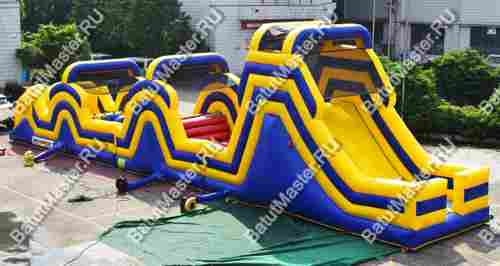 Коммерческая надувная полоса препятствий "Зона экстрима" 20*4*5,5 м