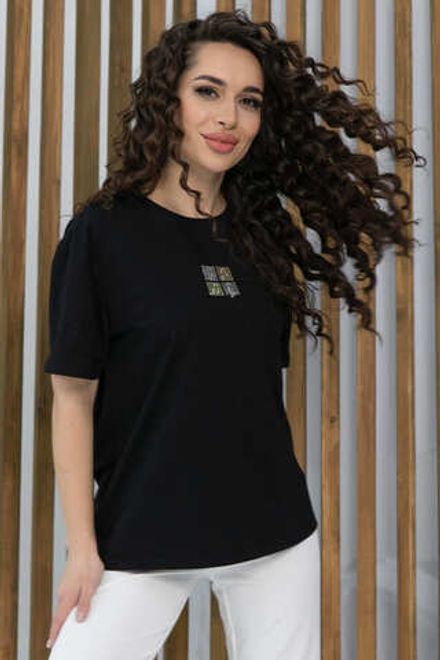 Футболка Аника (черная/коты) Б13494-20М LT Collection