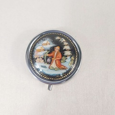 Таблетница с ручной росписью Палех "По-щучьему веленью"